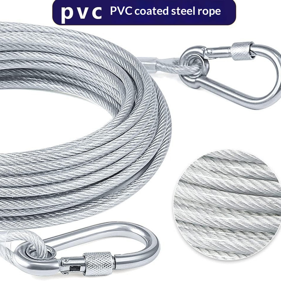 Wire Rope Clothesline with Plastic (16-FEET)