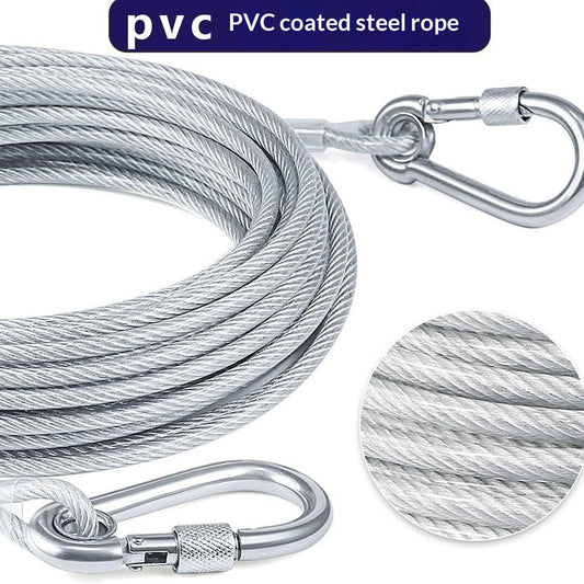 Wire Rope Clothesline with Plastic (16-FEET)