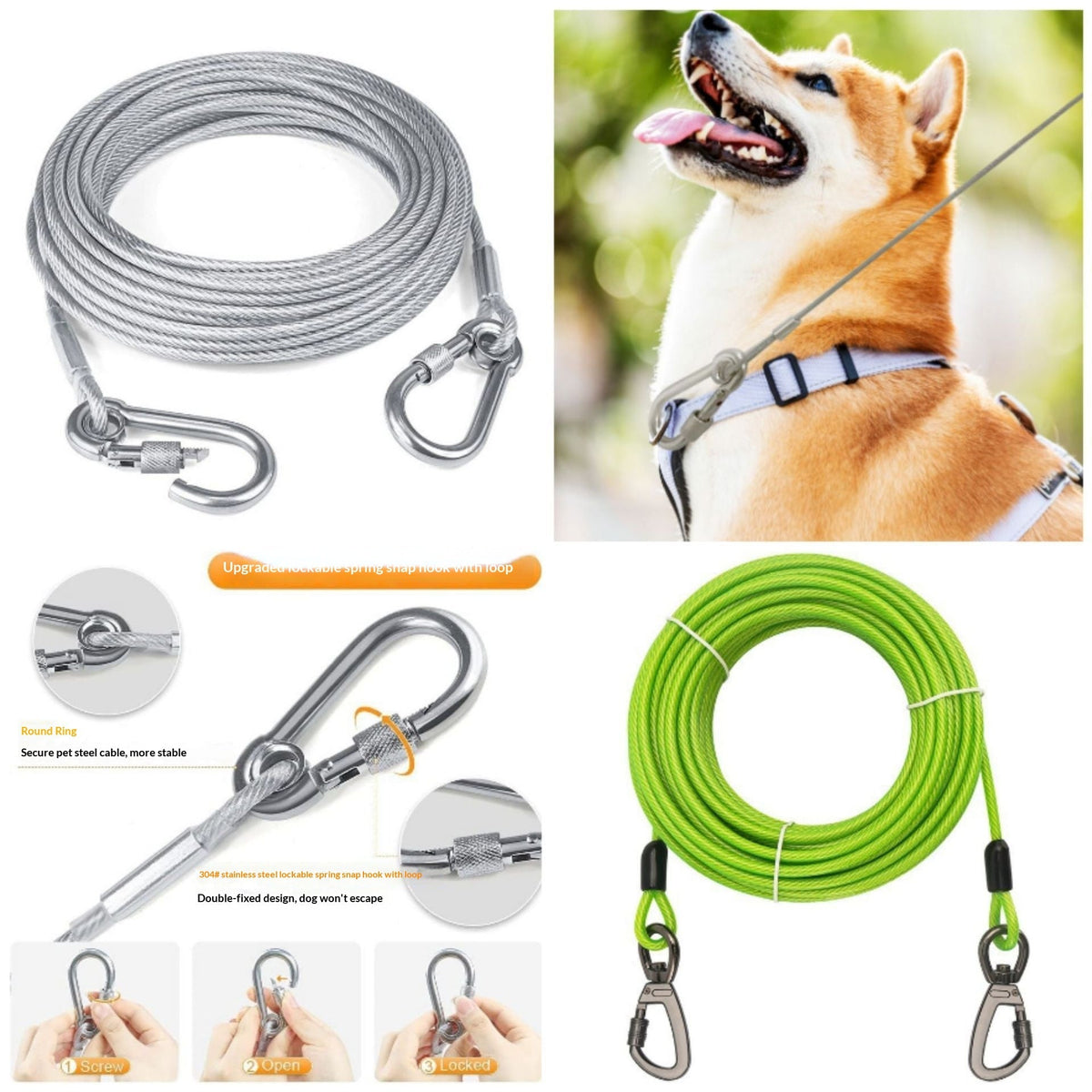Wire Rope Clothesline with Plastic (16-FEET)